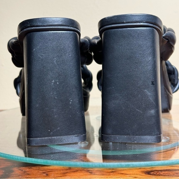 Anne Klein Aiden Chunky Platform Block Heel - Black Faux Leather - Size 5.5 - Picture 11 of 14